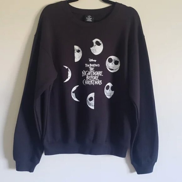 Disney Sweatshirt Junior L Nightmare Before Christmas Jack Moon Phases Halloween - Picture 2 of 9